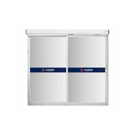Puerta Garen Automatica Slider BLBC para Vidrio de 4.4M con 2 Radares y 2 Perfiles para Vidrio color Blanco F05127-G