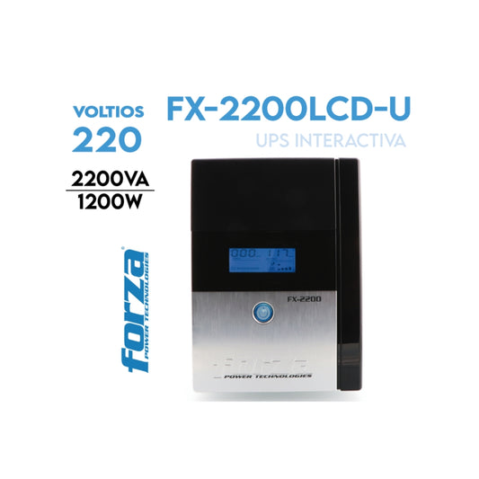UPS Interactivo Forza 2200VA 1200W con 8 Salidas NEMA FX-2200LCD-U