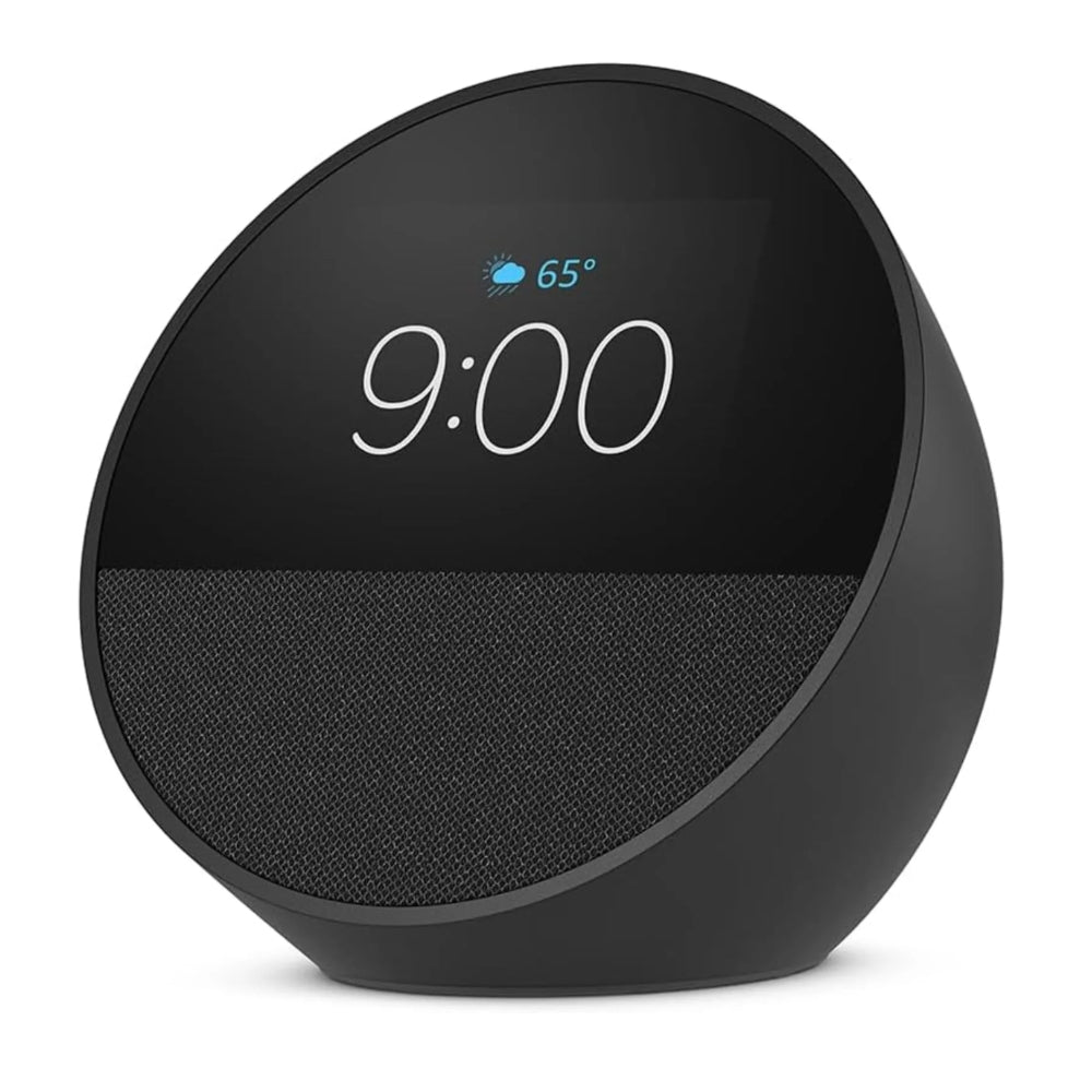 Parlante Amazon Alexa Echo Spot 2024 Sonido Vibrante Pantalla 2.83" 320x240Pixeles 3 Botones color Negro BV84J9-N
