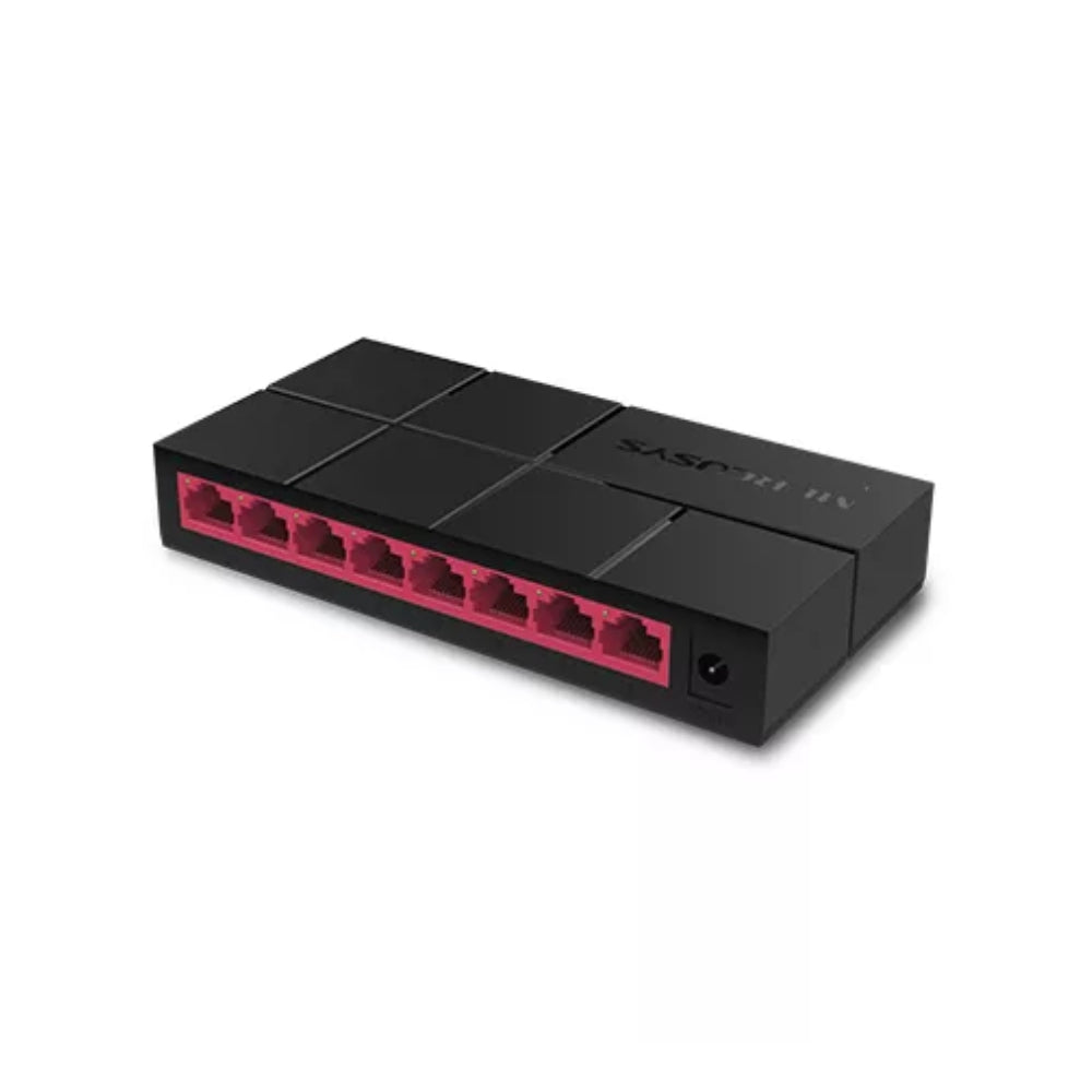 Switch Mercusys 8 Puertos 10/100/1000Mbps Para Escritorio o Montarlo en Pared Plug and Play MS108G