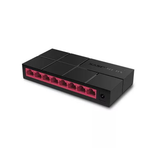 Switch Mercusys 8 Puertos 10/100/1000Mbps Para Escritorio o Montarlo en Pared Plug and Play MS108G