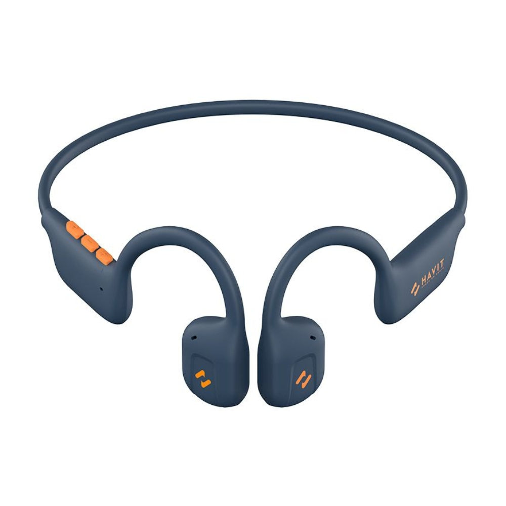 Audifonos Havit por Conduccion de Aire Bateria hasta 12 Horas Bluetooth 5.3 Puerto de Carga USB-C color Azul Freego1 Air-BL