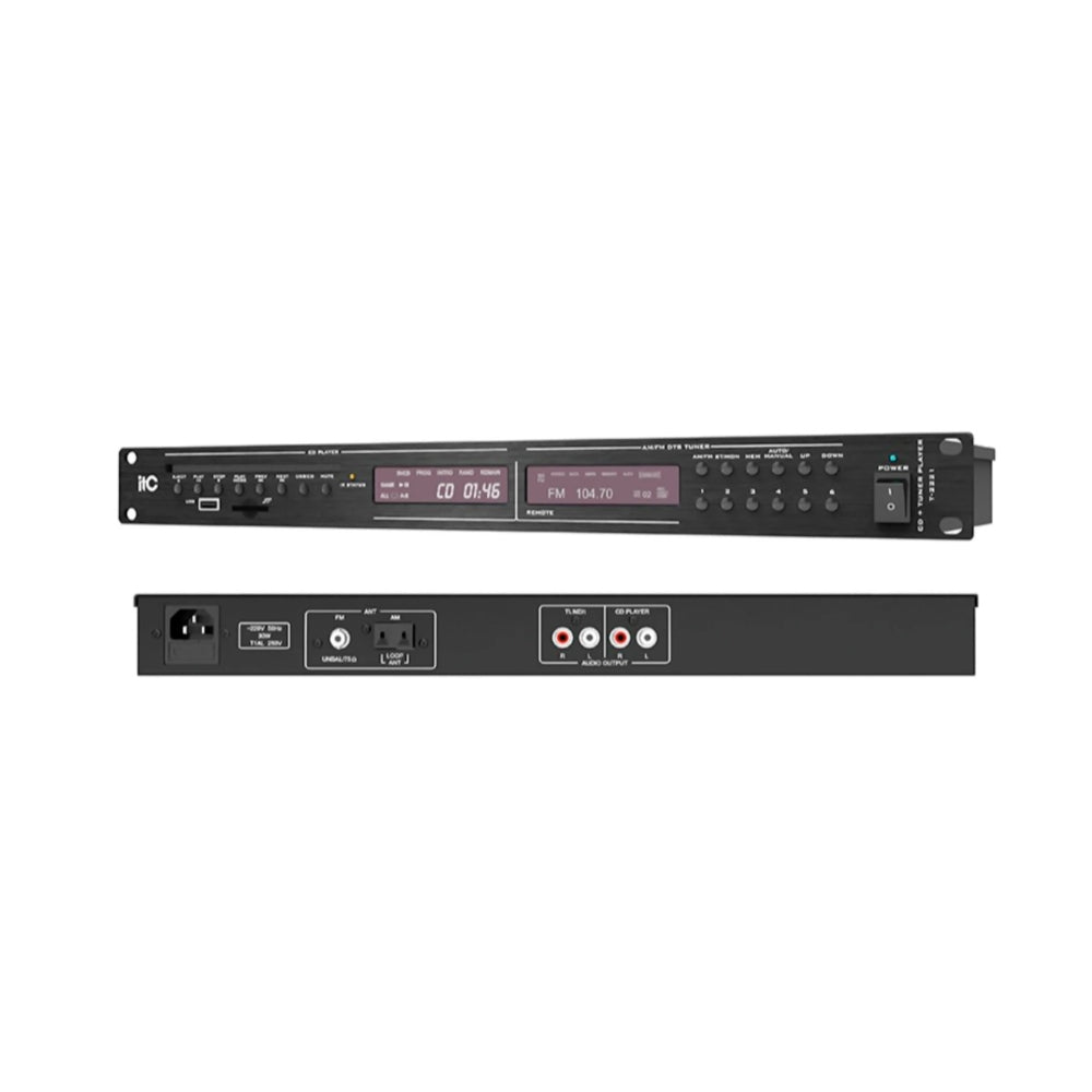 Reproductor ITC de CD MP3 Con Sincronizador AM FM USB 1U de Altura T-2221