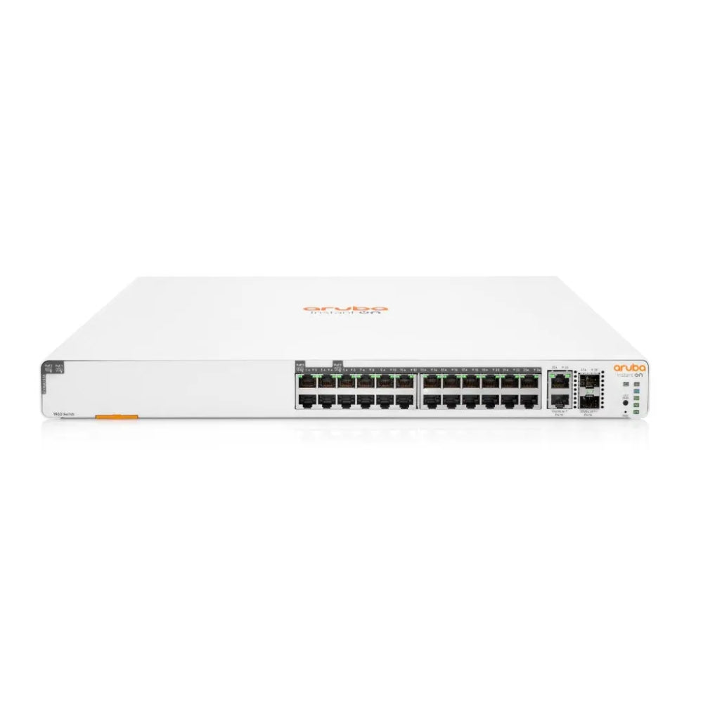 Switch HPE Aruba Instant On 1960 24 G 20 p Clase 4 4p Clase 6 PoE 2 XGT 2 SFP+ 370 W Switch JL807A
