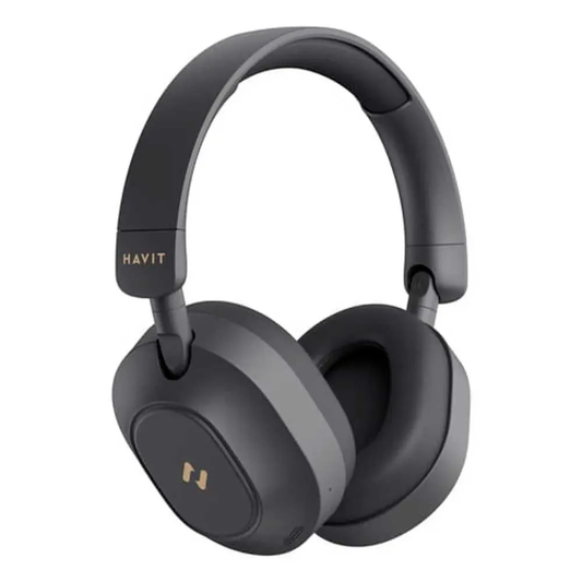 Audifonos Havit Inalambricos HI-Res Cancelacion de Ruido Activa Autonomia hasta 80 Horas Plegables Conexion a 2 Dispositivos en Simultaneo Puerto USB-C color Negro H668BT-BK