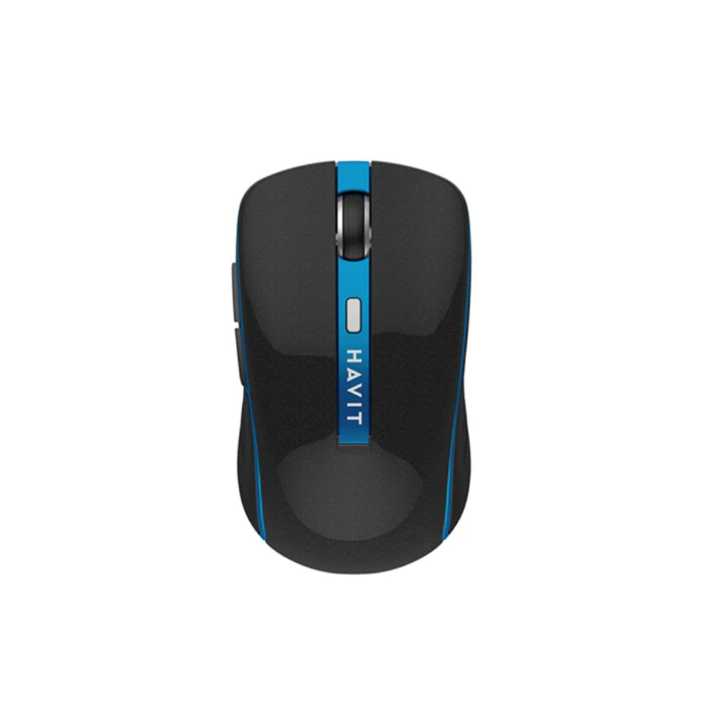 Mouse Havit Inalambrico Resolucion hasta 1600 DPI de 6 Botones Alcance 8 Metros color Negro y Azul HV-MS951GT-BB