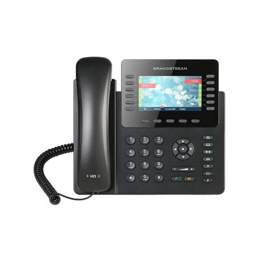 Telefono IP GranDStream 6 Lineas SIP 2 Puertos Ethernet Gigabit PoE 802.3AF Pantalla LCD 4.3" Audio HD Conferencia 5 Vias Soporta 4 Modulos GXP2200EXT Incluye Adaptador GXP2170