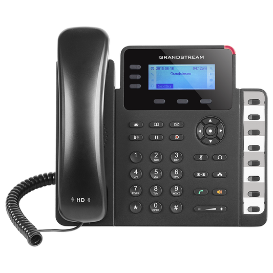 Telefono IP GranDStream 3 lineas SIP 2 Puertos Ethernet Gigabit PoE 802.3AF Audio HD 8 Teclas de Funciones Conferencia 4 Vias Incluye Adaptador GXP1630