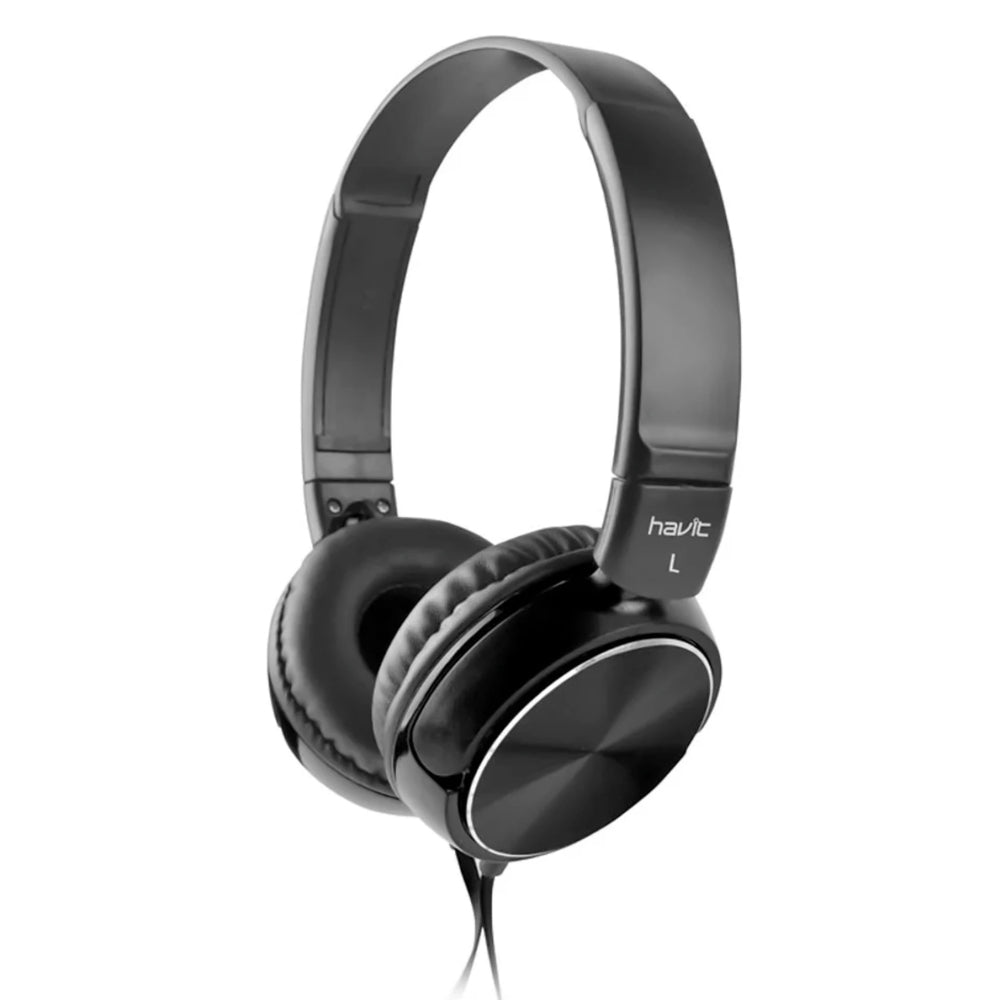 Audifonos Havit Estereo Plegable Conexion Jack 3.5mm Frecuencia 20Hz a 20KHz color Negro HV-H2178d-BLACK