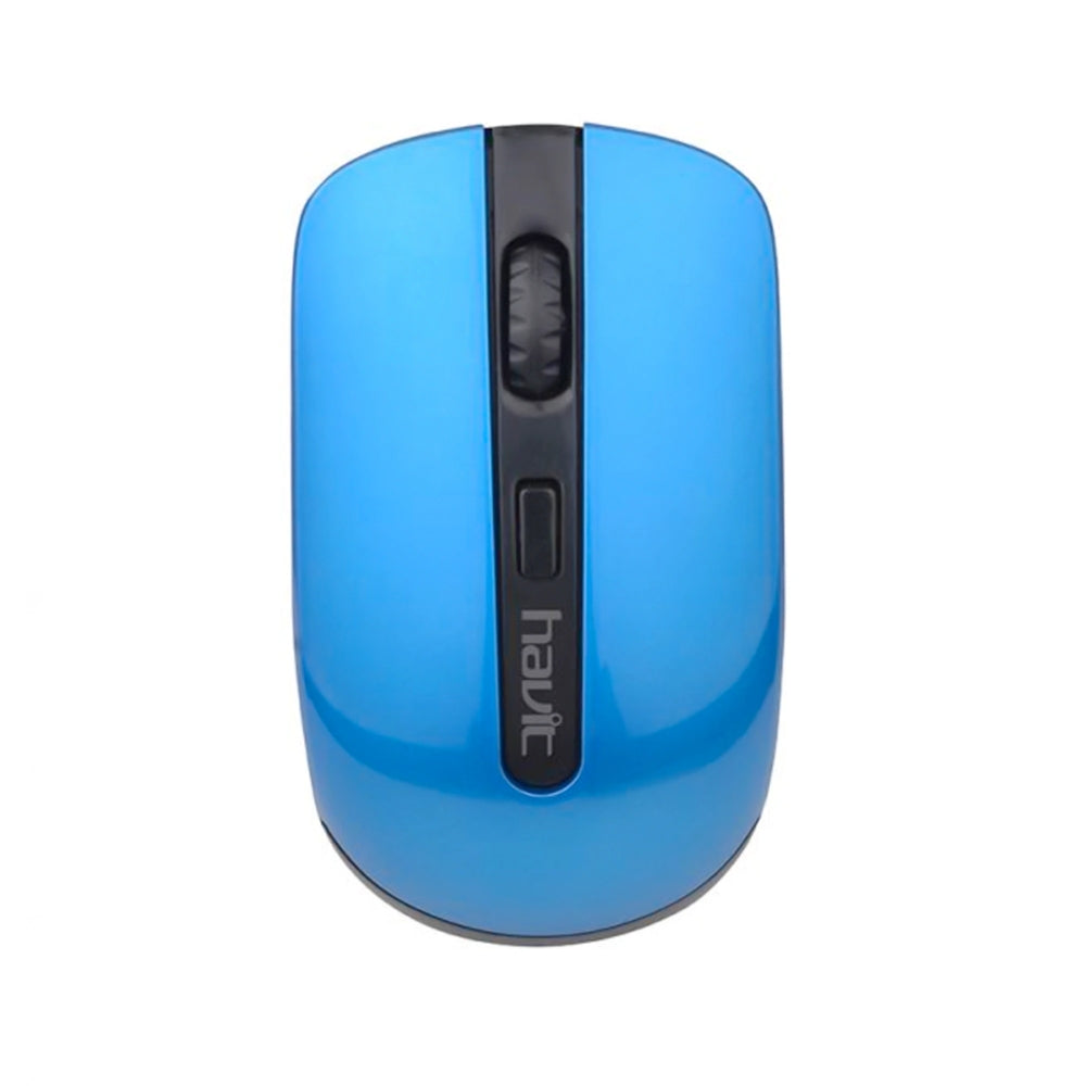 Mouse Havit Inalambrico Resolucion hasta 1600 DPI de 4 Botones color Negro con Azul HV-MS989GT-B/BLUE