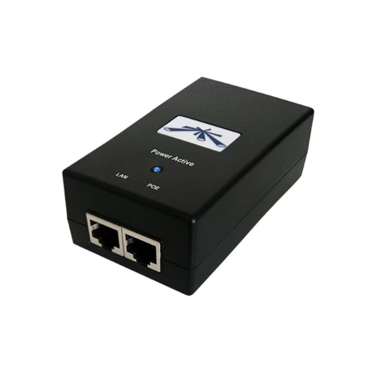 Inyector PoE Ubiquiti 48Vdc 24Watts 0.5A 2xEthernet Gigabit Compatible con Camaras IP Dahua PoE UB-POE-48-24W-G
