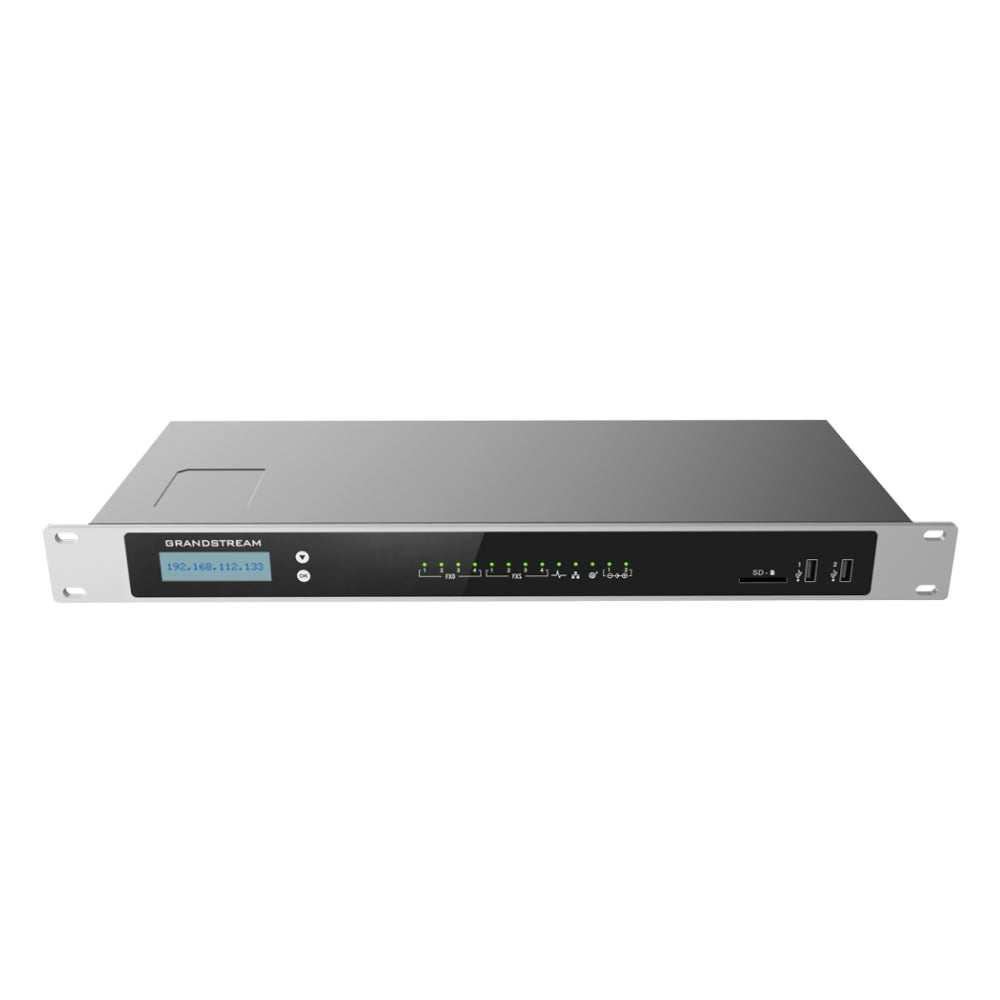 Central IP GranDStream 4 Troncales 4 Puertos FXO 4 Puertos FXS 2000 Cuentas SIP 300 Llamadas Simultaneas 3 Puertos Ethernet Gigabit PoE NAT Soporta Alimentacion PoE UCM6304