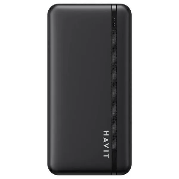 Cargador Portatil Havit Power Bank de 20.000 mAh puerto USB-A USB-C color Negro PB92-B