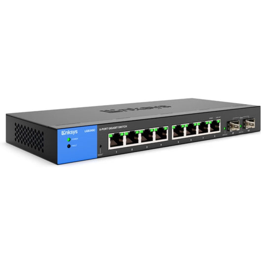 Switch Linksys de 8 Puertos Administrable QoS + 2 SFP Gigabit LGS310C