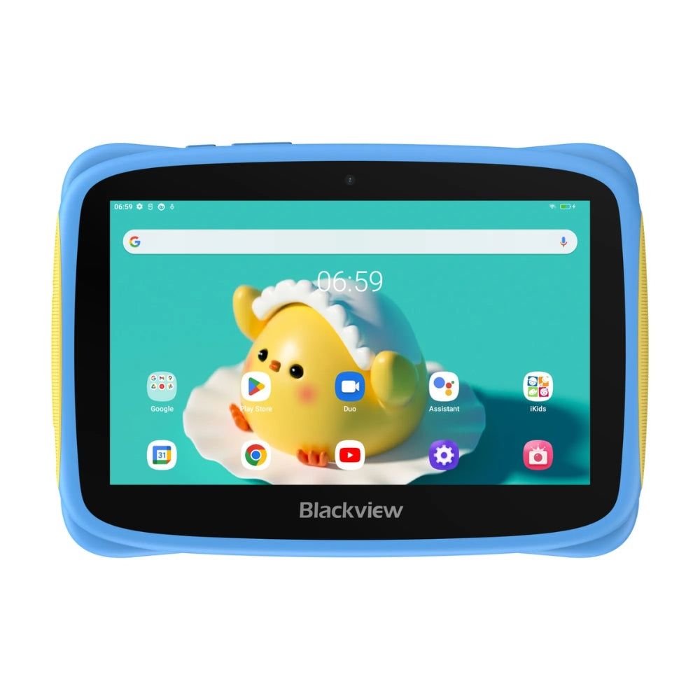 Tablet Blackview de 7" RAM 2GB Memoria 32GB LPDDR3+eMMC Camara Principal 2MP Frontal 0.3MP Bateria 3280mAh Android 13 color Azul TAB 3 KIDS-BL