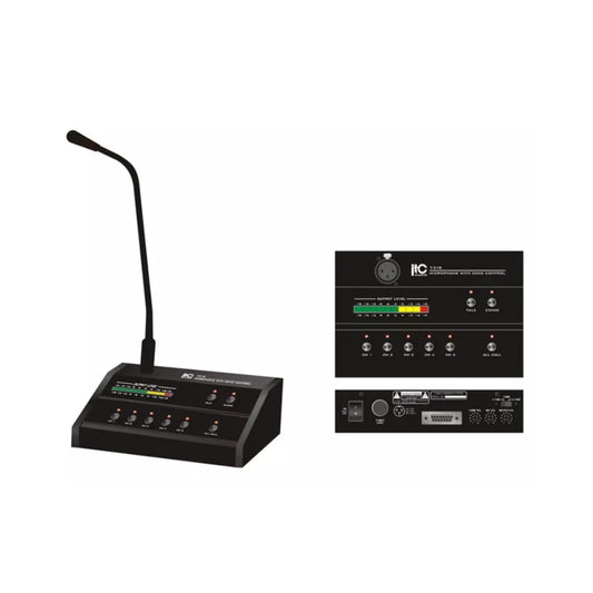 Microfono ITC Selector de 5 Zonas tipo Condensador Compatible con TI-240S Sensibilidad -50dB T-318