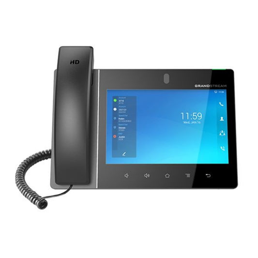 Telefono IP GranDStream 16 Lineas SIP 2 Puertos Ethernet Gigabit PoE+ Android 11 Pantalla 8" Camara 2MP WiFi 6 Bluetooth 5.0 Salida HDMI USB-C Incluye Adaptador GXV3480