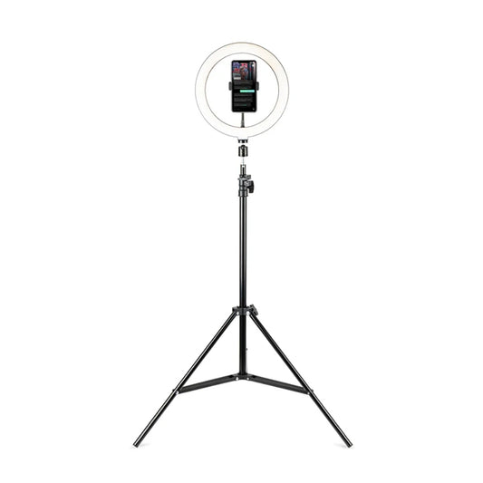 Soporte Havit con aro de luz 10" 26cm LED Lampara con 3 tipos de Luz Longitud del Soporte 72 a 210cm Soporte de Telefono hasta 6" st7012i