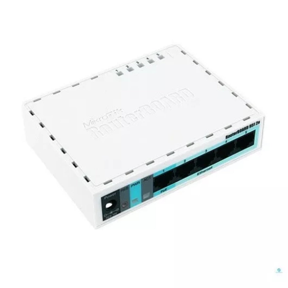 Home Wireless AP Mikrotik Frecuencia 2.4GHz Antena Integrada 1.5dBi Potencia 17dBm Norma 802.11B/G/N + 5 Ethernet 100Mbps Licencia Nivel 4 Fuente Incluida RB951-2N