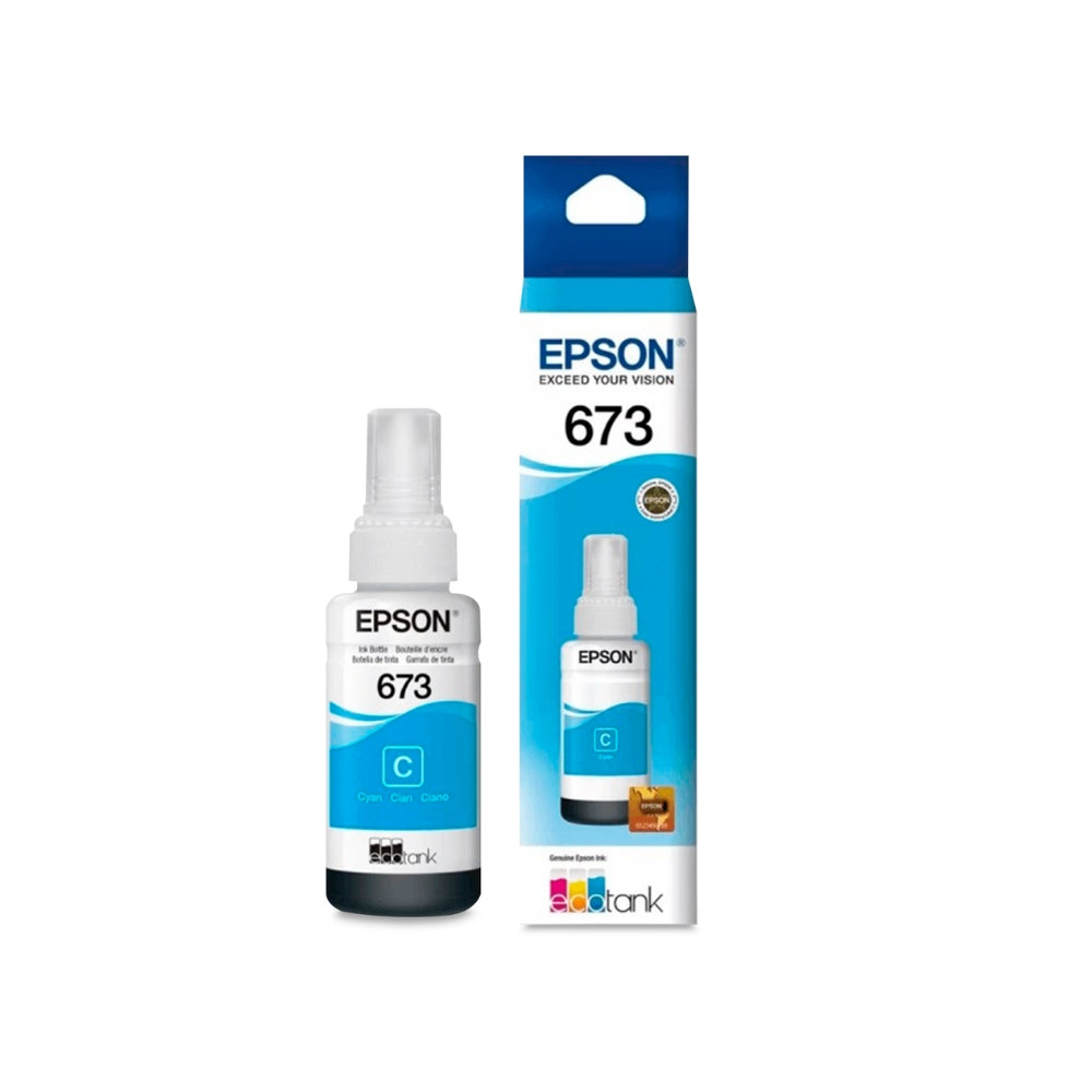 Botella de Tinta Epson T673 color Cian de 70ml T673220-AL