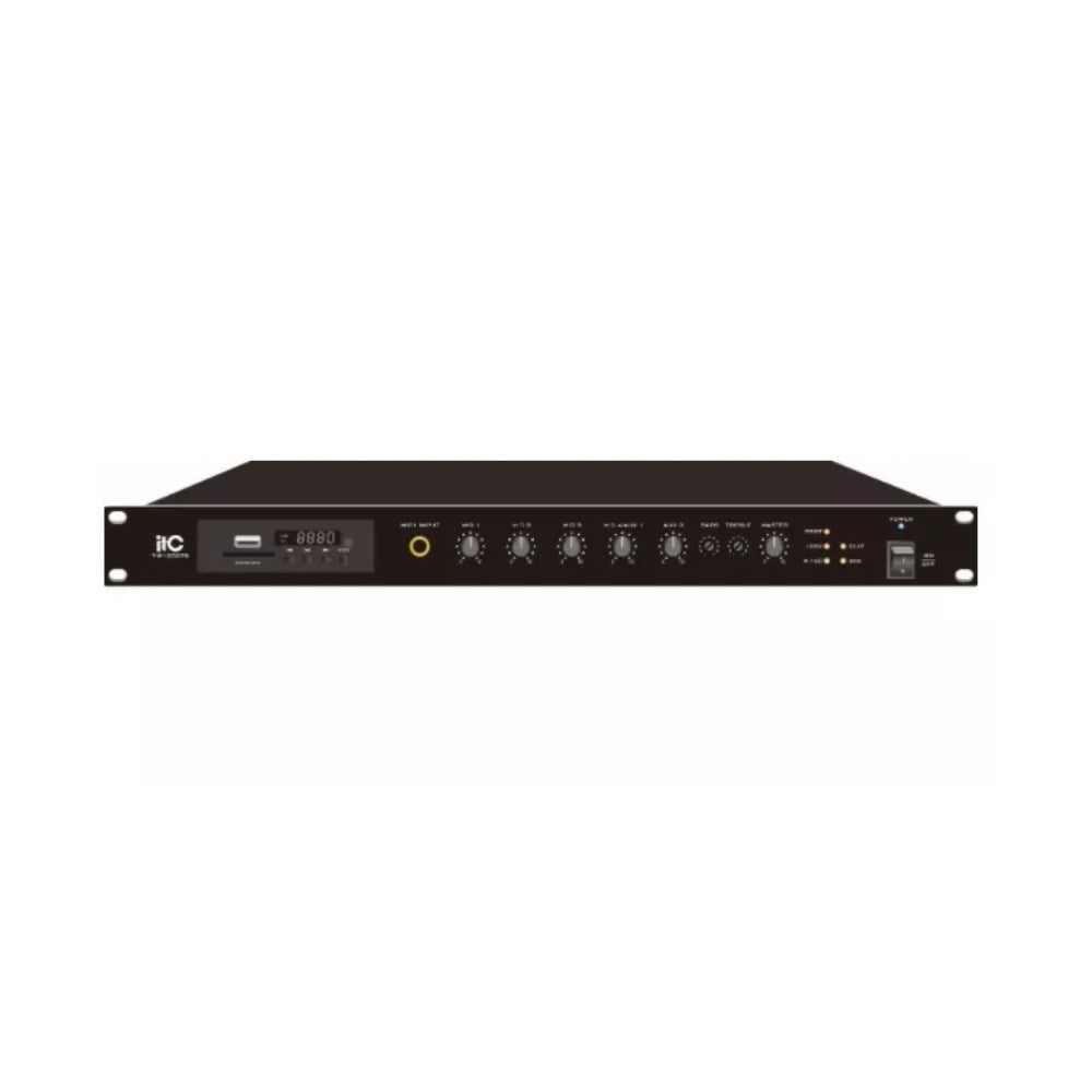 Amplificador ITC Mezclador RMS 120W Clase-D USB SD Tuner Bluetooth Funcion de Grabadora de Entrada Mic1 y Linea 1 Entrada 1EMC Entrada 2AU T-B120DTB