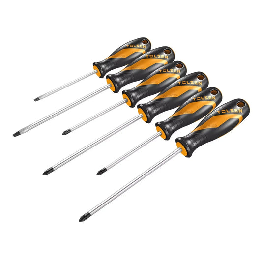Set de 6 Destornilladores Tolsen Plano y Estrella con Punta Magnetica 20014