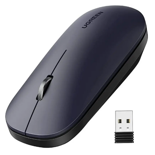 Mouse Ugreen Inalambrico 2.4GHz Ultra Slim hasta 4000 DPI Bluetooth 5.0 con 5 Botones color Negro 90372