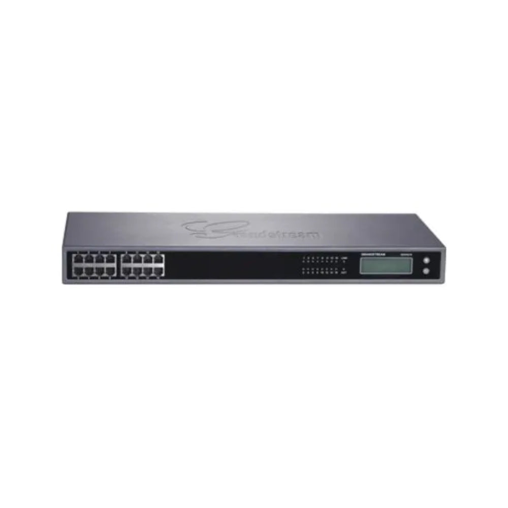 Gateway IP GranDStream 16 Cuentas SIP 16 puertos RJ11 FXS 2 Puertos Ethernet 100 Mbps Protocolo T.38 Cancelacion de Eco G.168 Deteccion de Voz Activa GXW4008
