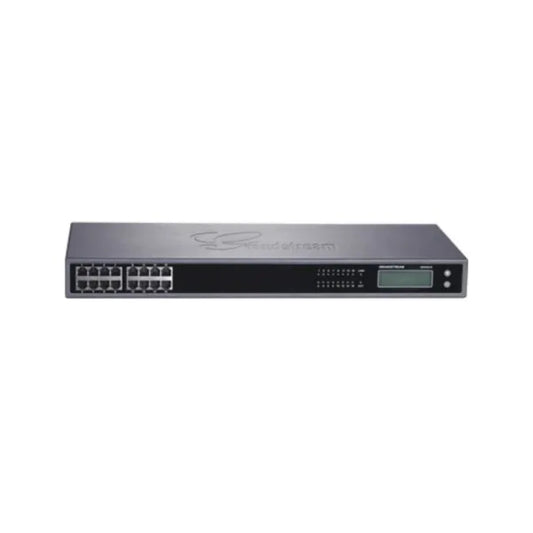 Gateway IP GranDStream 16 Cuentas SIP 16 puertos RJ11 FXS 2 Puertos Ethernet 100 Mbps Protocolo T.38 Cancelacion de Eco G.168 Deteccion de Voz Activa GXW4008