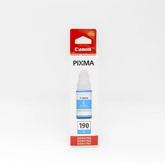 Botella de Tinta Canon GI-190C color Cian de 70ml Compatible con Pixma G3110 G4110 0668C001AC
