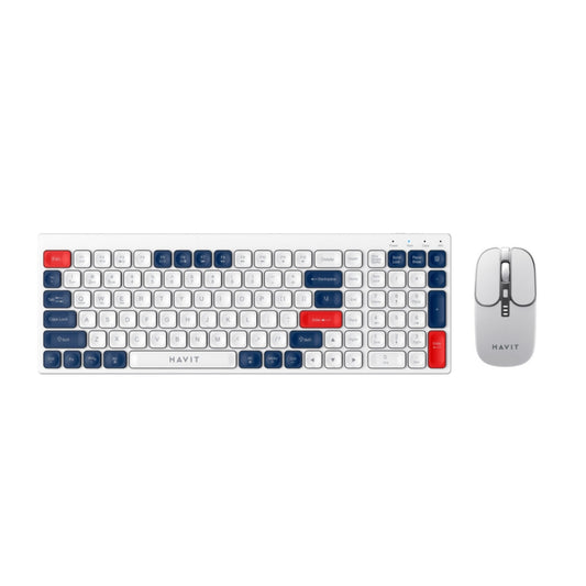Combo Teclado y Mouse Havit Inalambrico Conexion Dual Inalambrico y BT 5.1 Alcance 10 Metros KB830WB-WH