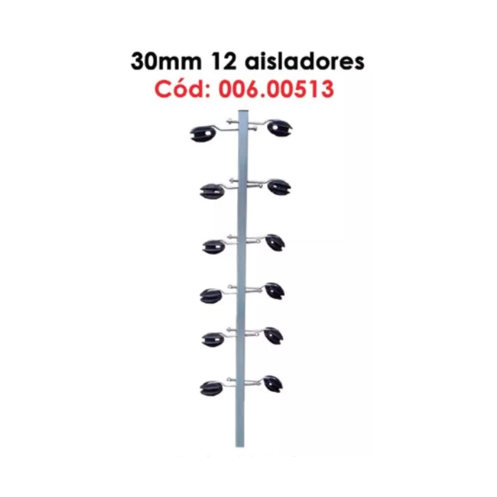 Parante Igecast para Cerca Electrica Esquinero con 12 Aisladores tipo Pera ALuminio 30mm 6.00513