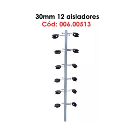 Parante Igecast para Cerca Electrica Esquinero con 12 Aisladores tipo Pera ALuminio 30mm 6.00513