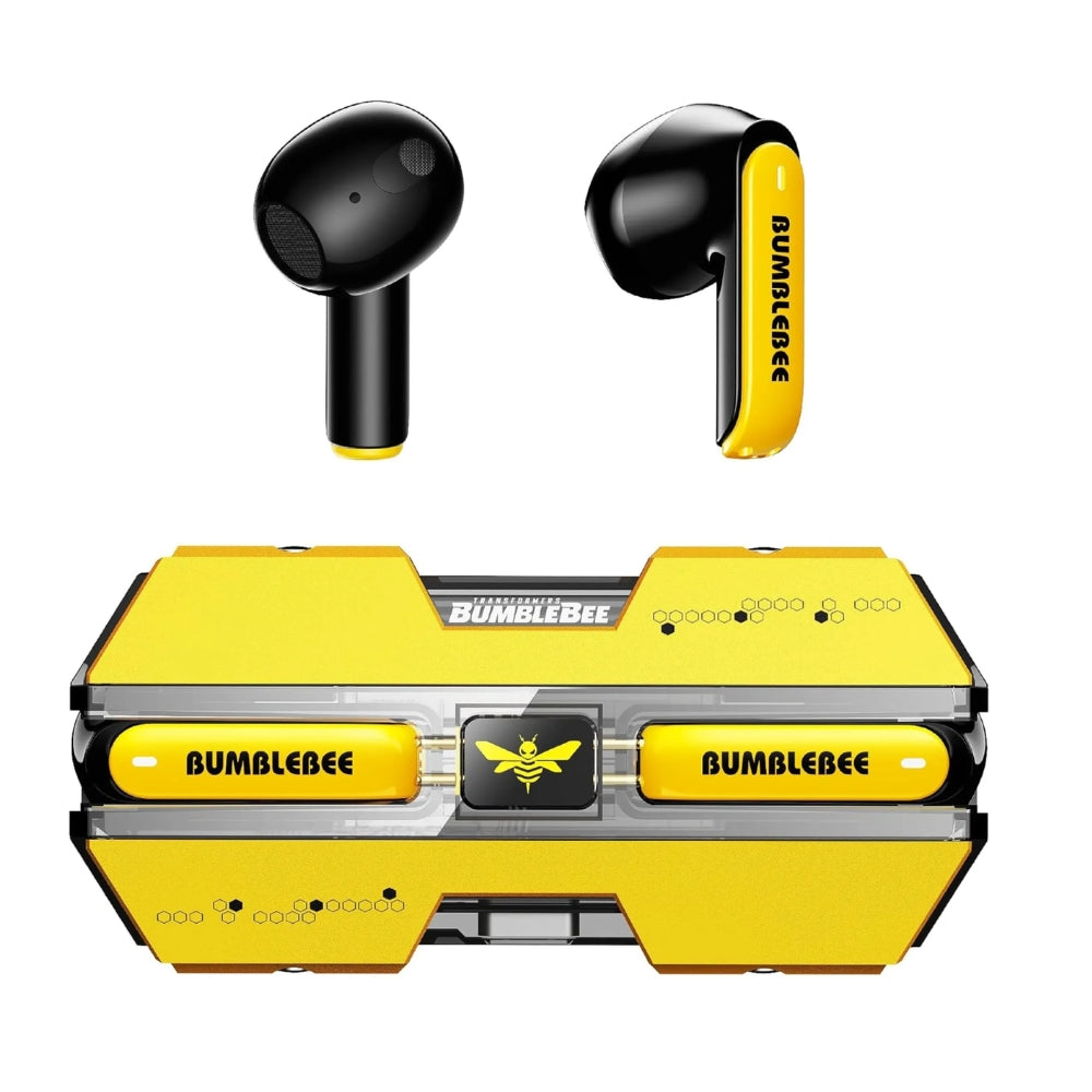 Auriculares Inalambricos Transformers Bumblebee Sonido HiFi Dual BT v5.3 Alcance 10 metros Bateria hasta 5 Horas Baja Latencia con Aislamiento de Sonido Puerto USB-C TF-T01-YW