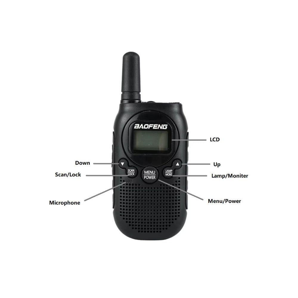 Par de Walkie Talkie Baofen 446 - 4462 MHz Potencia 0.5W BF-T6