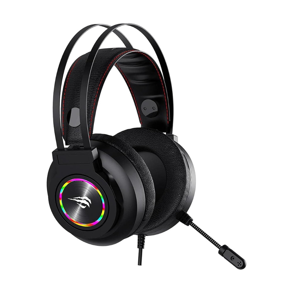 Audifonos Havit Gamer RGB Altavoz con Driver de 50mm Sonido Envolvente 3D Microfono Omnidireccional Orejeras de Corteza Suave H654D