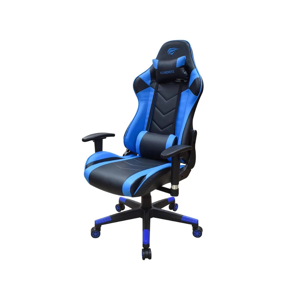 Silla Gamer Havit Gira 180 Grados Brazo Fijo Soporta hasta 150Kg color Negro y Azul GC932-BB