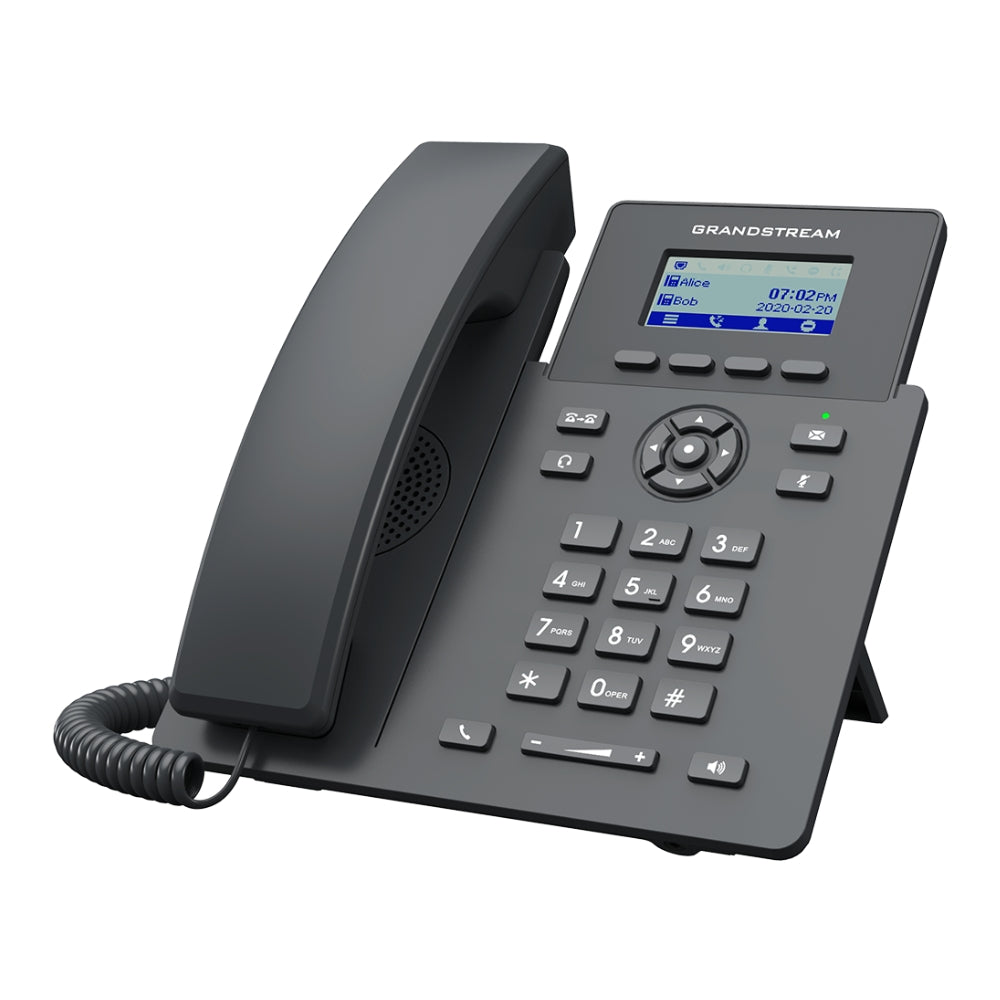 Telefono IP GranDStream 2 Lineas 2 Cuentas SIP Puerto Ethernet 100Mbps PoE 802.3AF Pantalla LCD Audio HD Conferencia 5 Vias No Incluye Adaptador GRP2601P