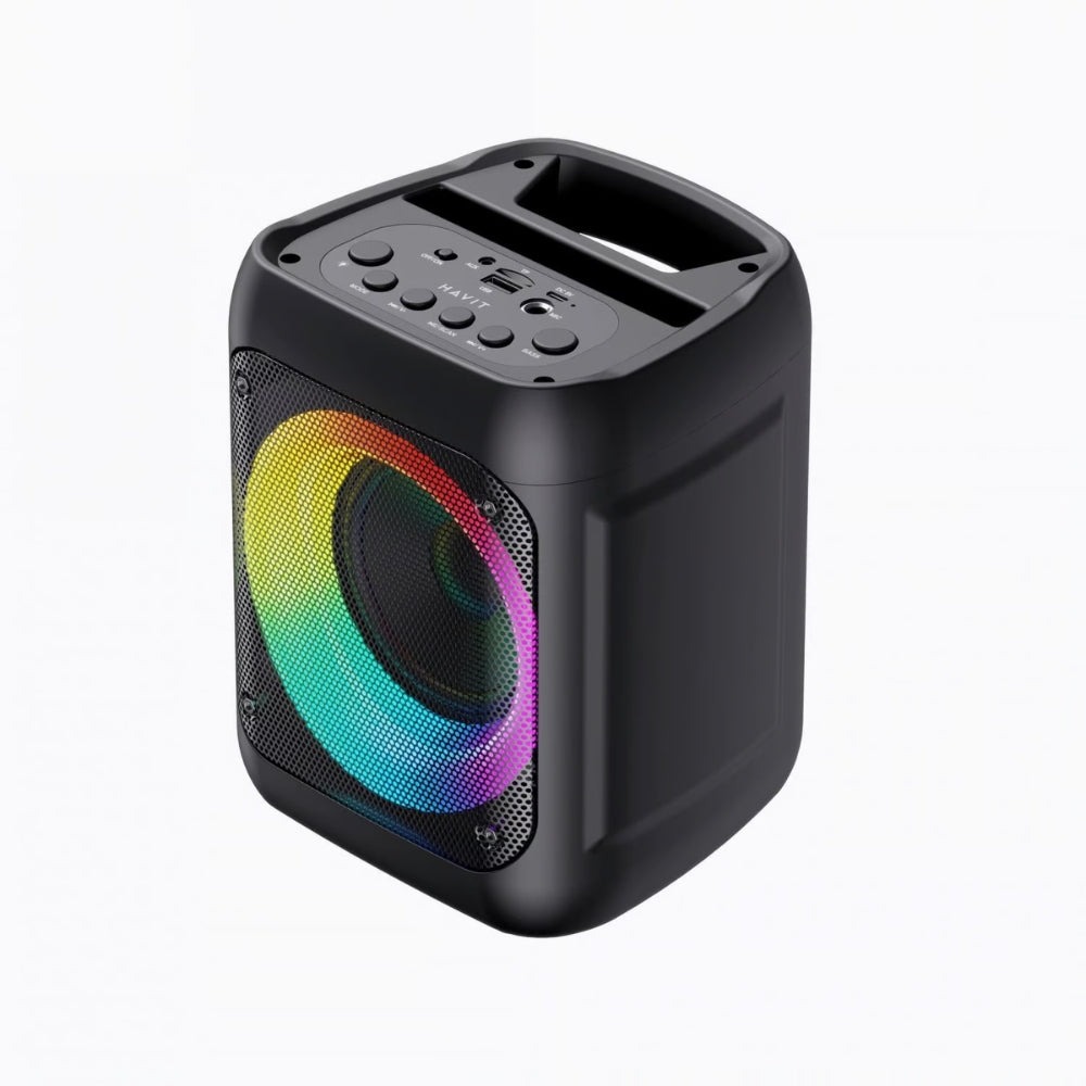 Altavoz Havit Bluetooth 5.0 RGB Potencia 8 Watts Bateria hasta 2 Horas Soporta Bluetooth TWS Aux Micro SD USB Radio FM y Microfono SQ133BT