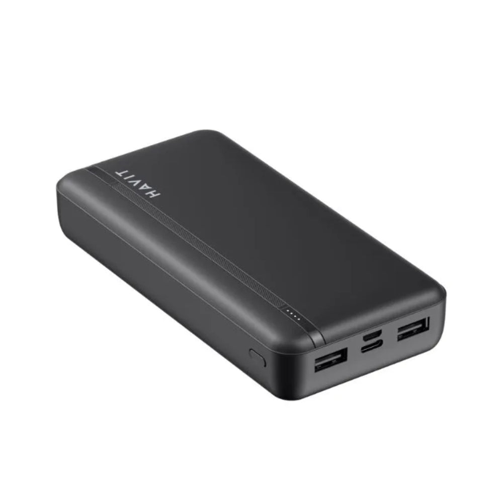 Cargador Portatil Havit Power Bank de 20.000 mAh puerto USB-A USB-C color Negro PB91-BK