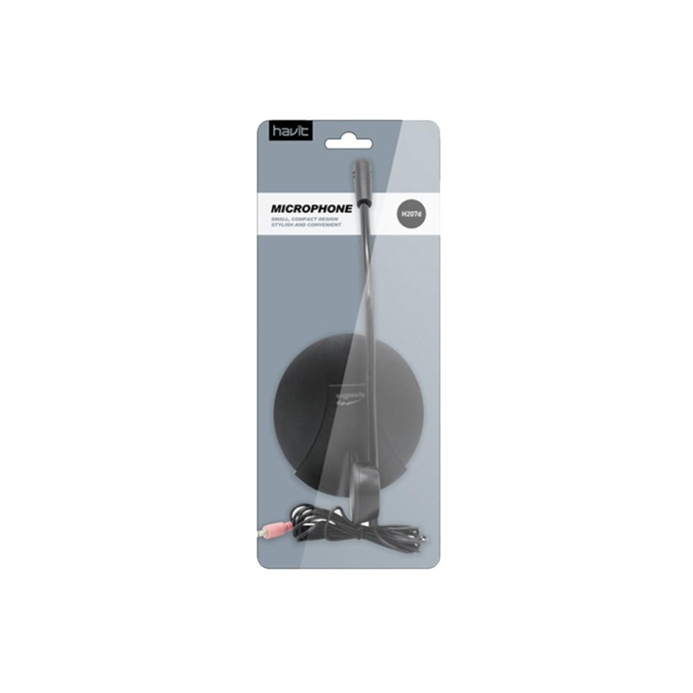 Microfono Havit Conexion Mini Jack 3.5mm Cable de 1.5 Metros Sensibilidad de Microfono 54dB color Negro H207d