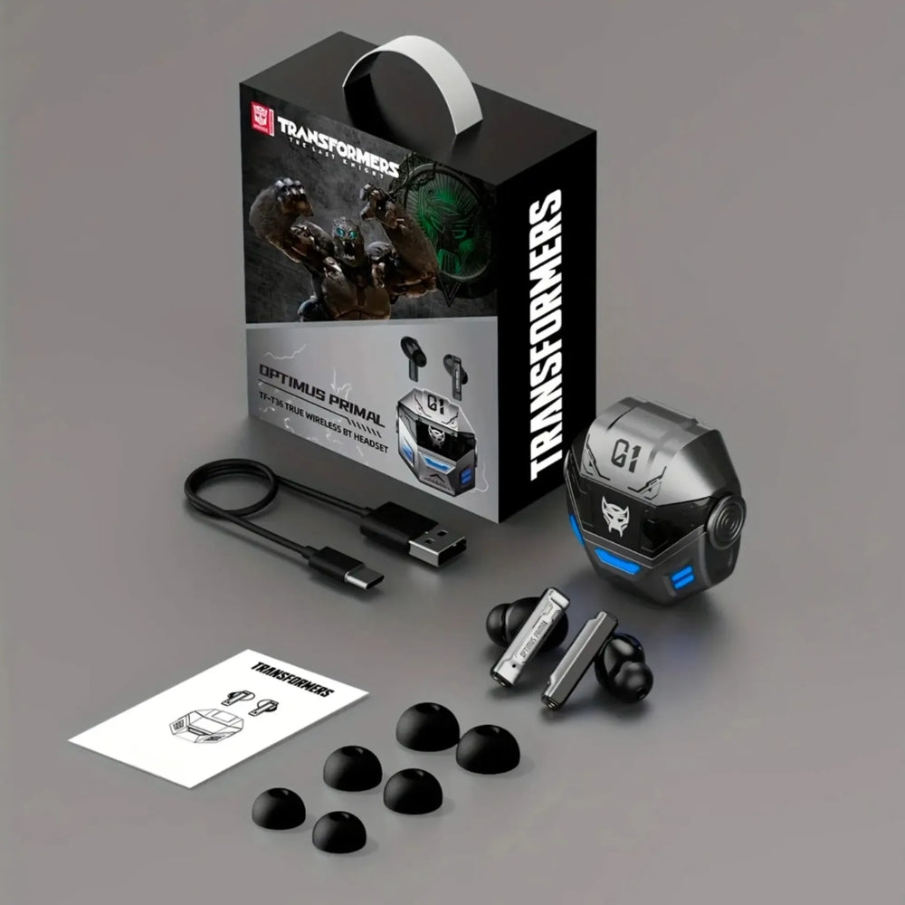Auriculares Inalambricos Transformers Megatron BT v5.4 Bateria hasta 24 Horas Sonido HiFi Llamadas HD Diseño Ergonomico Modo Dual Puerto USB-C TF-T36-BK