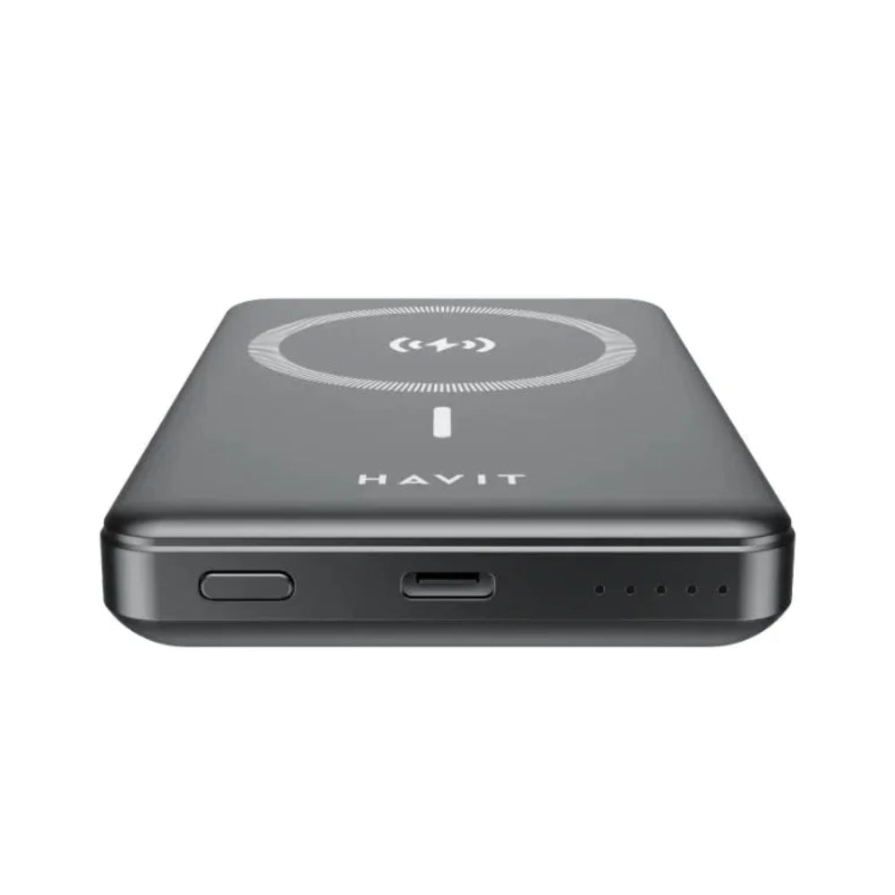 Cargador Portatil Havit Power Bank Magnetico de 10.000 mAh puerto USB-C color Negro PB5203-BLACK