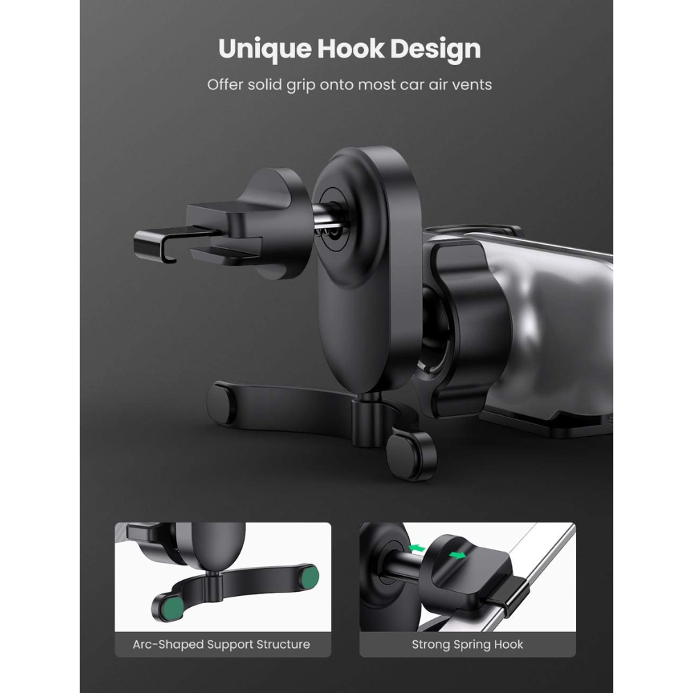 Soporte Ugreen para Vehiculo por Gravedad Rotacion 360 Grados Compatible con el 98% de Salidas de Aire 80871