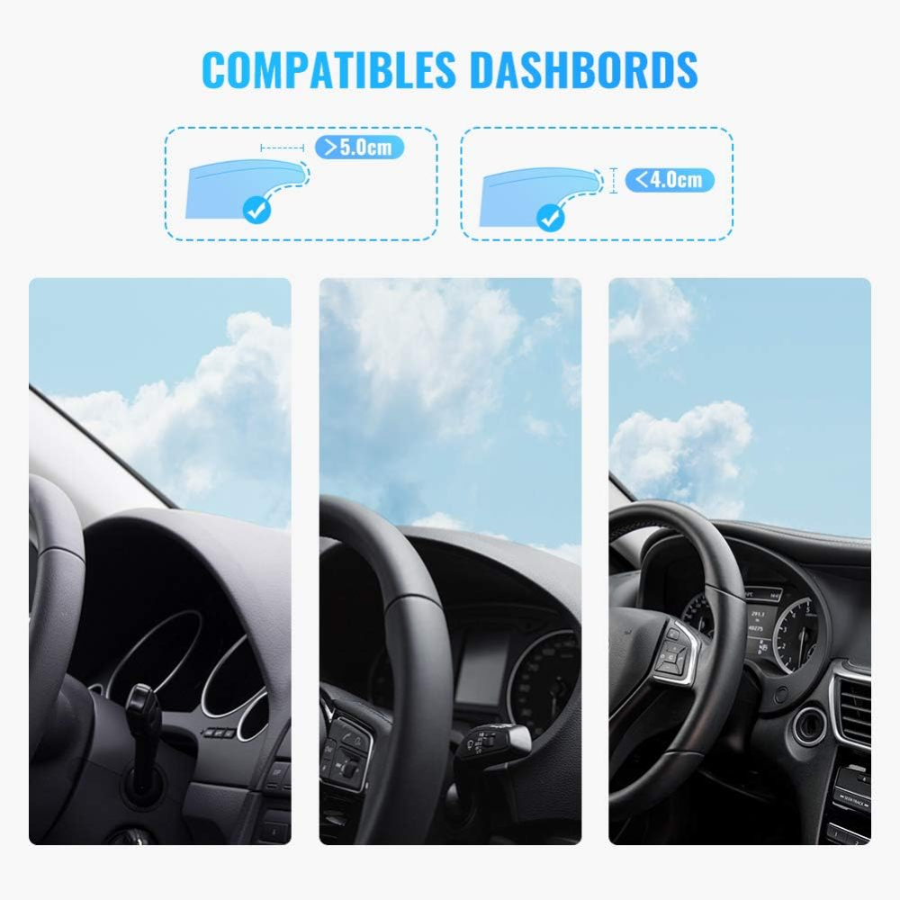 Soporte Ugreen de Telefono de 4" a 6.5" para Tablero con Clip de Presion para Vehiculos Conduccion Segura sin Bloqueo de Vista 60796