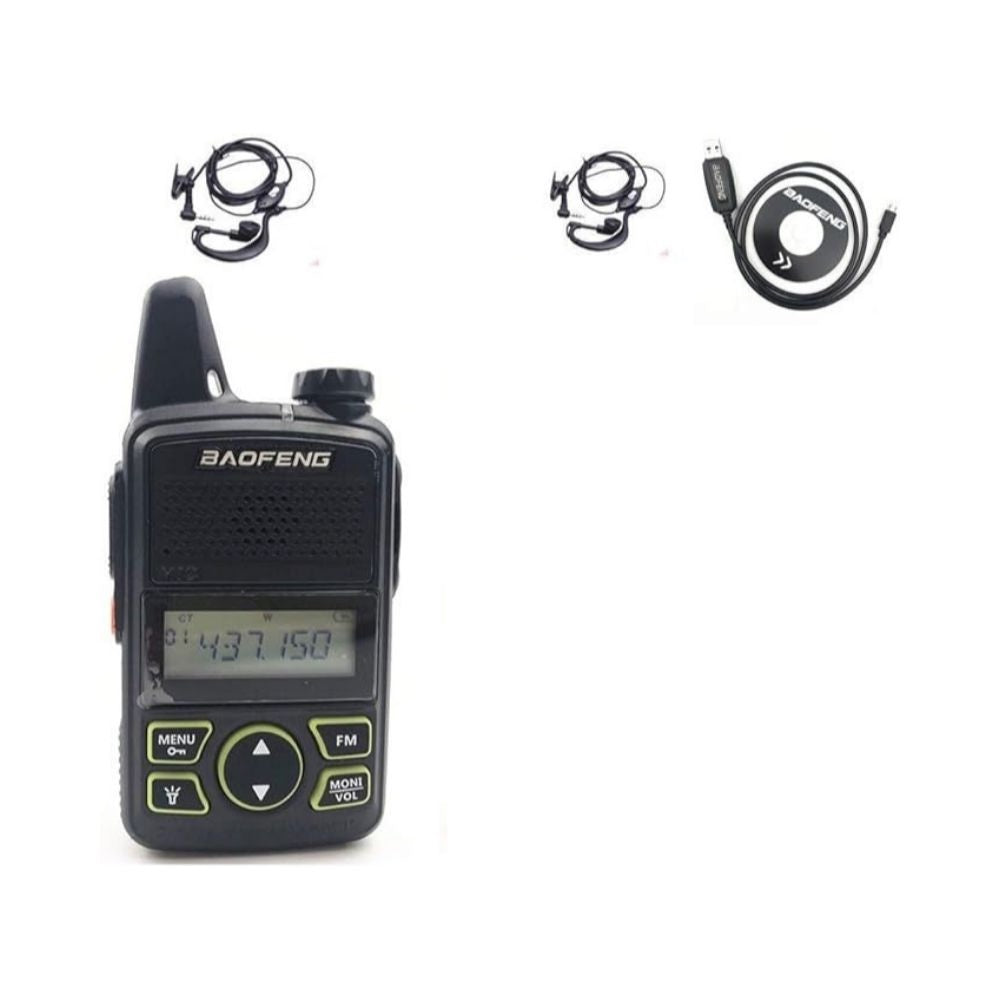 Mini Walkie Talkie Baofeng UHF con Pantalla Analogico 400 a 470 MHz 20 Canales Potencia 2W con Manos Libres BF-T1