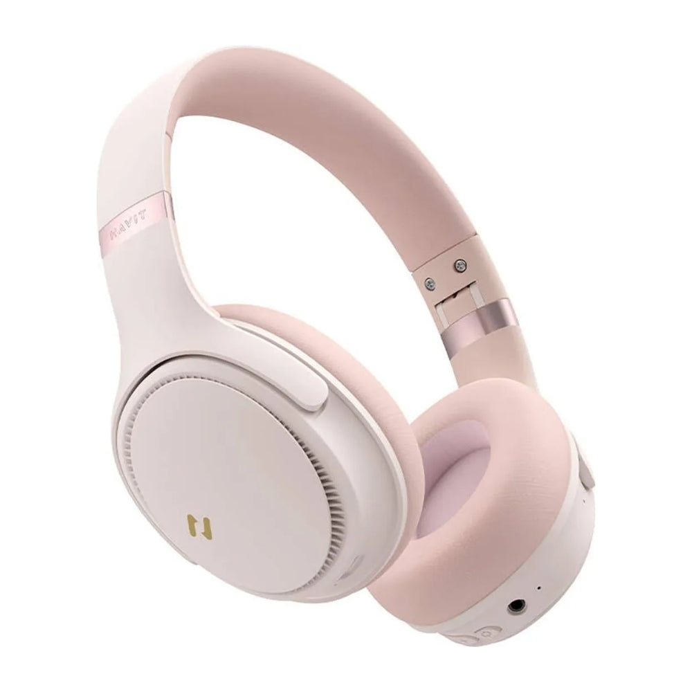 Audifonos Havit Inalambricos Bateria hasta 50 Horas Bluetooth 5.3 Cancelacion de Ruido Activa Diseño Plegable color Rosado H630BT PRO-P