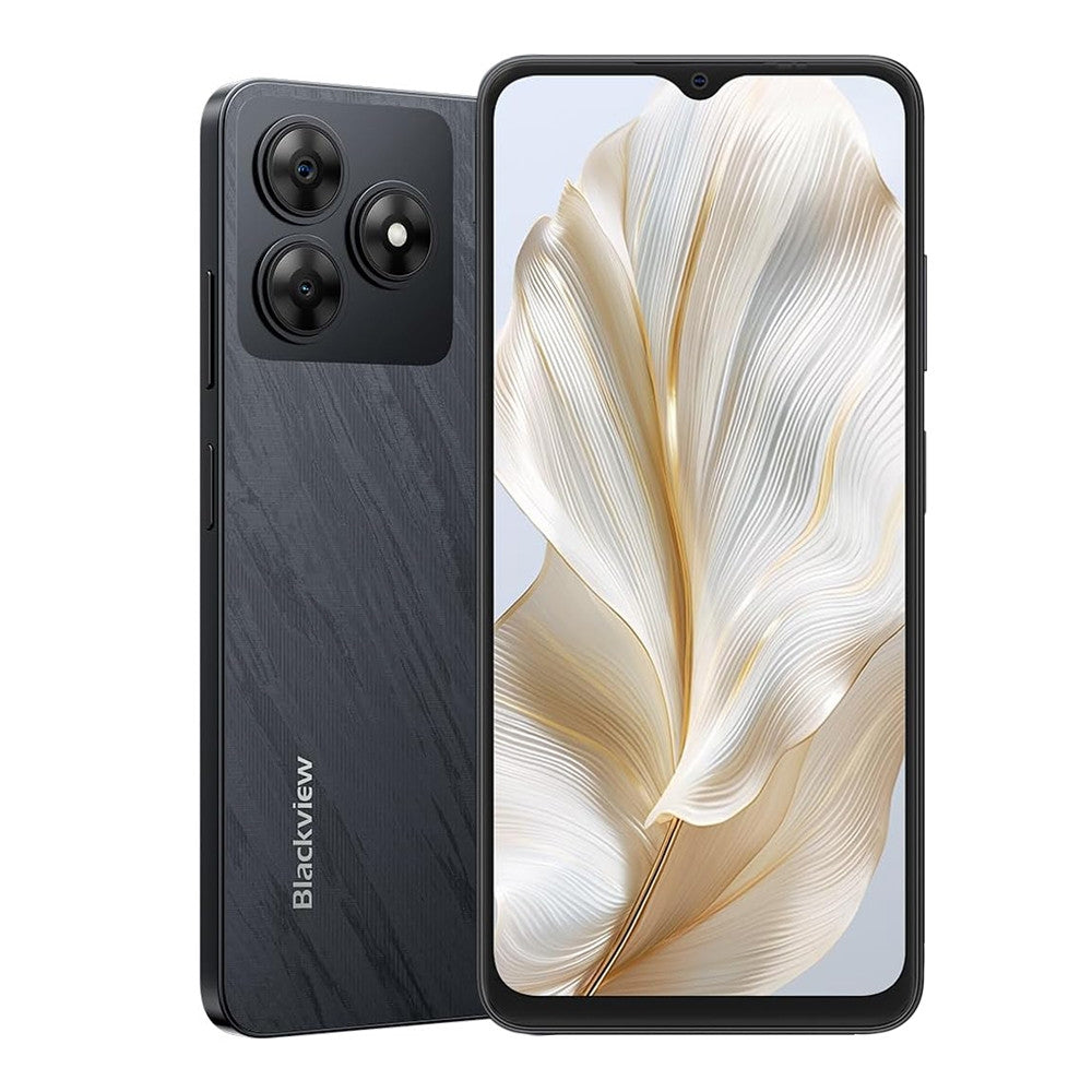 Celular Blackview Pantalla IPS HD+ 6.56" 90Hz Camara 13MP Principal 8MP Frontal Procesador Octacore 4GB RAM 128GB Memoria Bateria 5000mAh Android 14 WAVE 8-BLACK