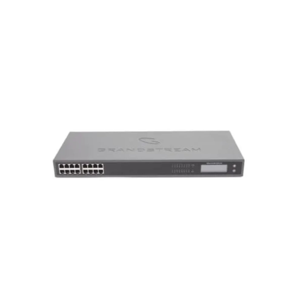 Gateway IP GranDStream 16 Cuentas SIP 16 puertos RJ11 FXS 2 Puertos Ethernet 100 Mbps Protocolo T.38 Cancelacion de Eco G.168 Deteccion de Voz Activa GXW4008