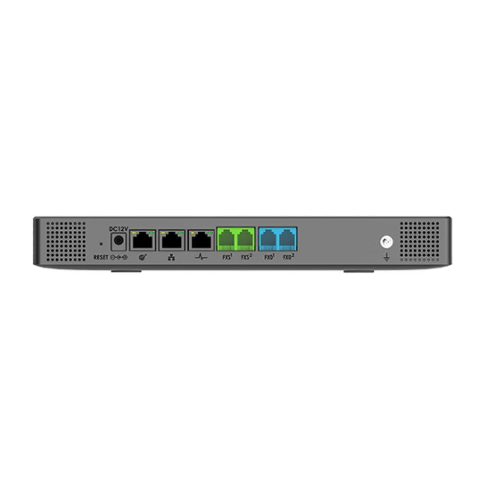 Central IP GranDStream 2 Troncales 2 Puertos FXO 2 Puertos FXS 500 Cuentas SIP 150 Llamadas Simultaneas 3 Puertos Ethernet Gigabit PoE NAT Soporta Alimentacion PoE UCM6302A